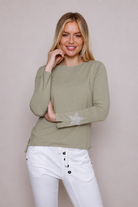 Pia Jersey Top With Star Detail - Suzy D London