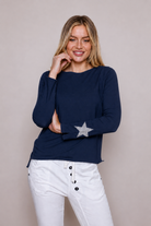 Pia Jersey Top With Star Detail - Suzy D London