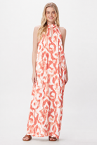 Genever Satin Print Halter Neck Maxi Dress - Suzy D London
