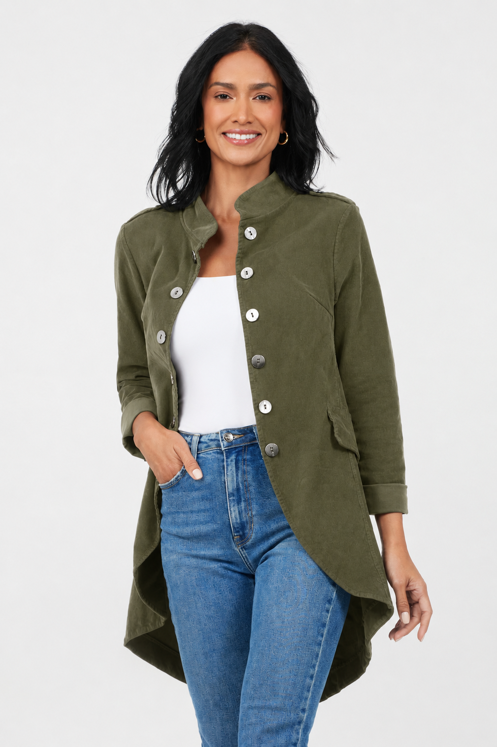 Bernie Baby Cord Military Style Jacket - Suzy D London