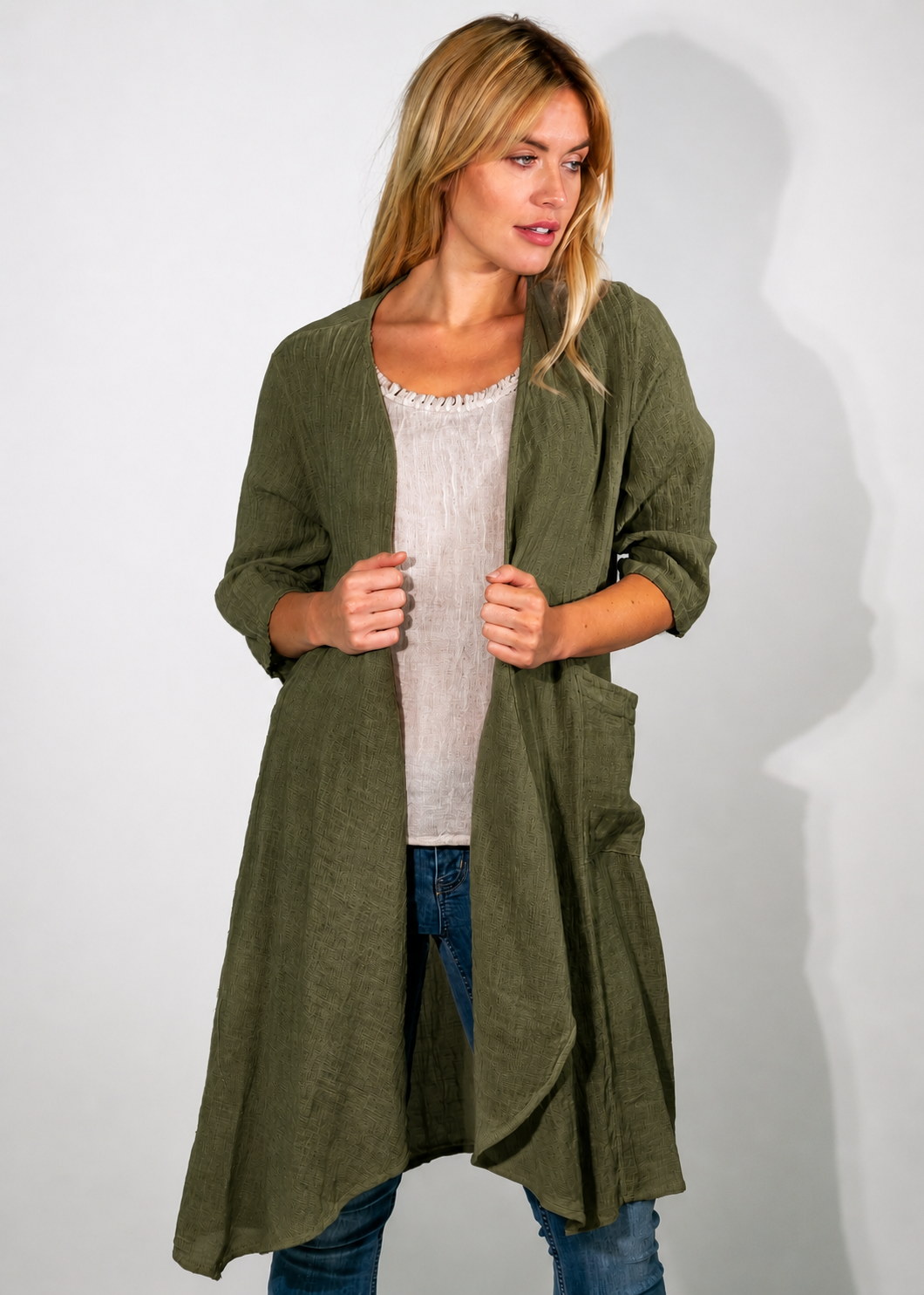Valor Gauze Linen Long Jacket - Suzy D London