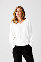 Lenny Double V Neck Batwing Knit Sweater - Suzy D London