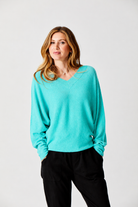 Lenny Double V Neck Batwing Knit Sweater - Suzy D London
