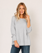 Leona Long Soft Knit Sweater With Side Pocket Detail - Suzy D London