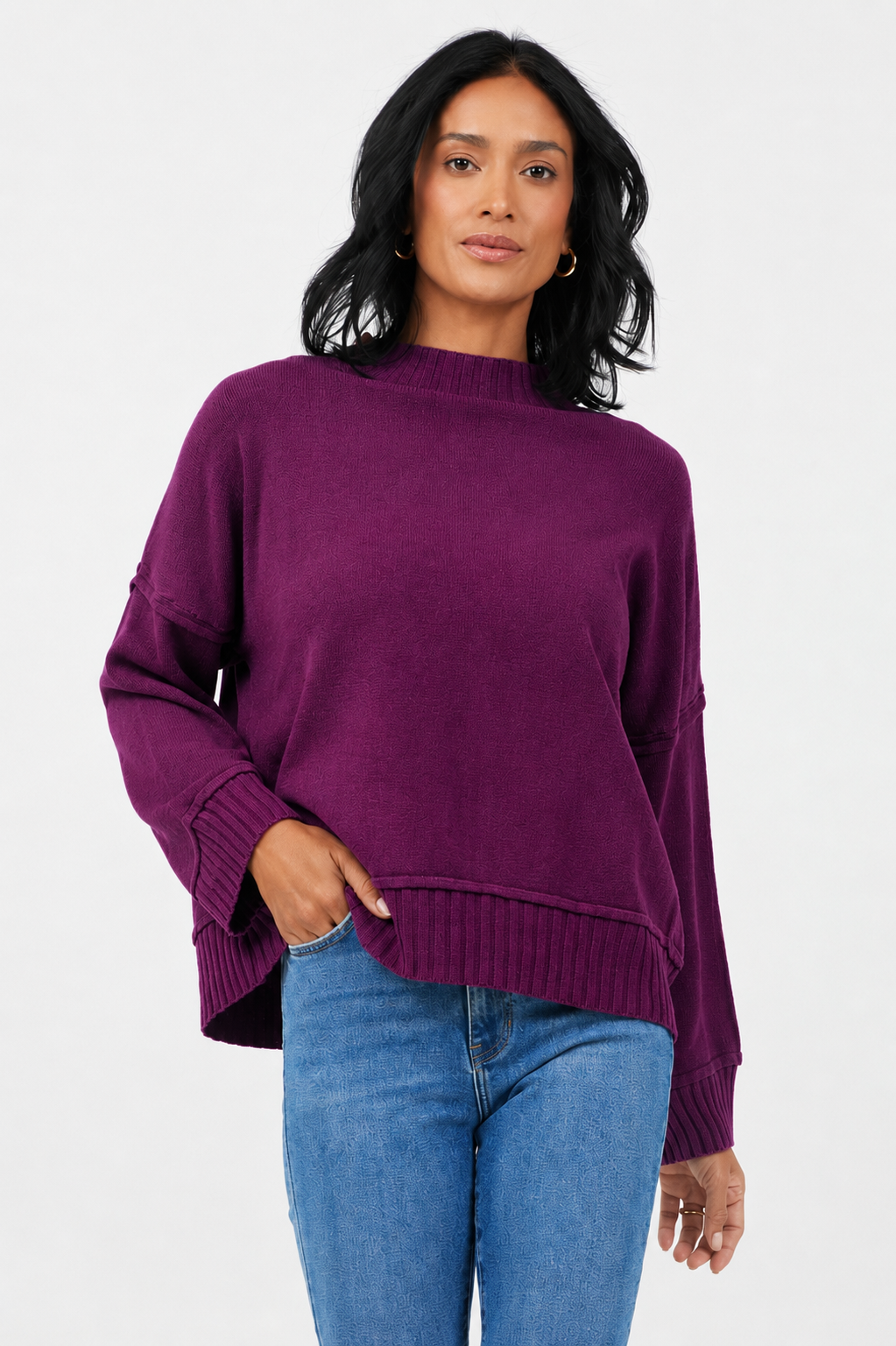 Freesia Chunky Wide Sleeve Knit Sweater - Suzy D London