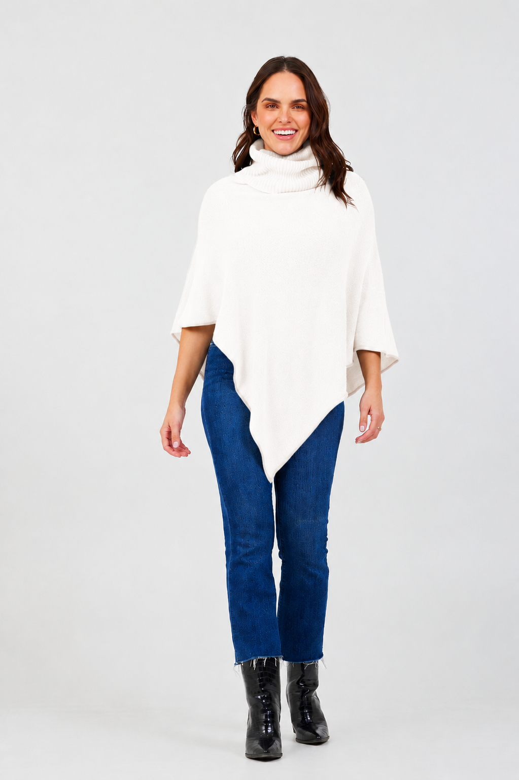 Lana Polo Neck Poncho - Suzy D London