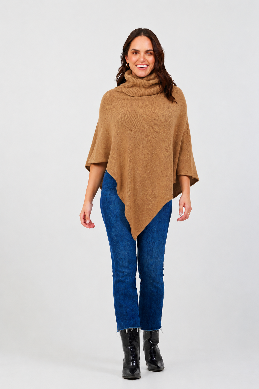 Lana Polo Neck Poncho - Suzy D London
