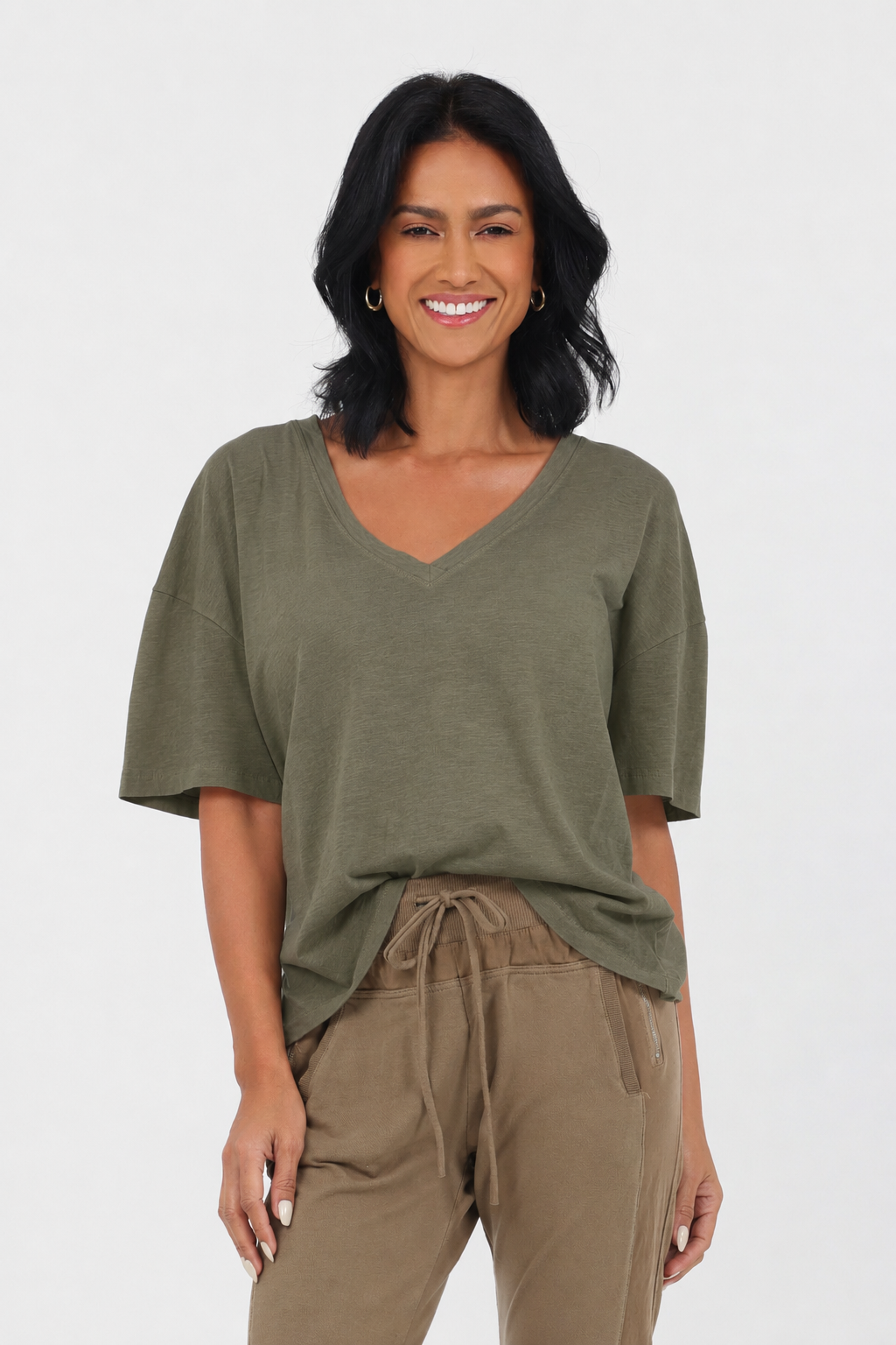 Barnaby Cotton V Neck Tee - Suzy D London