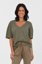 Barnaby Cotton V Neck Tee - Suzy D London