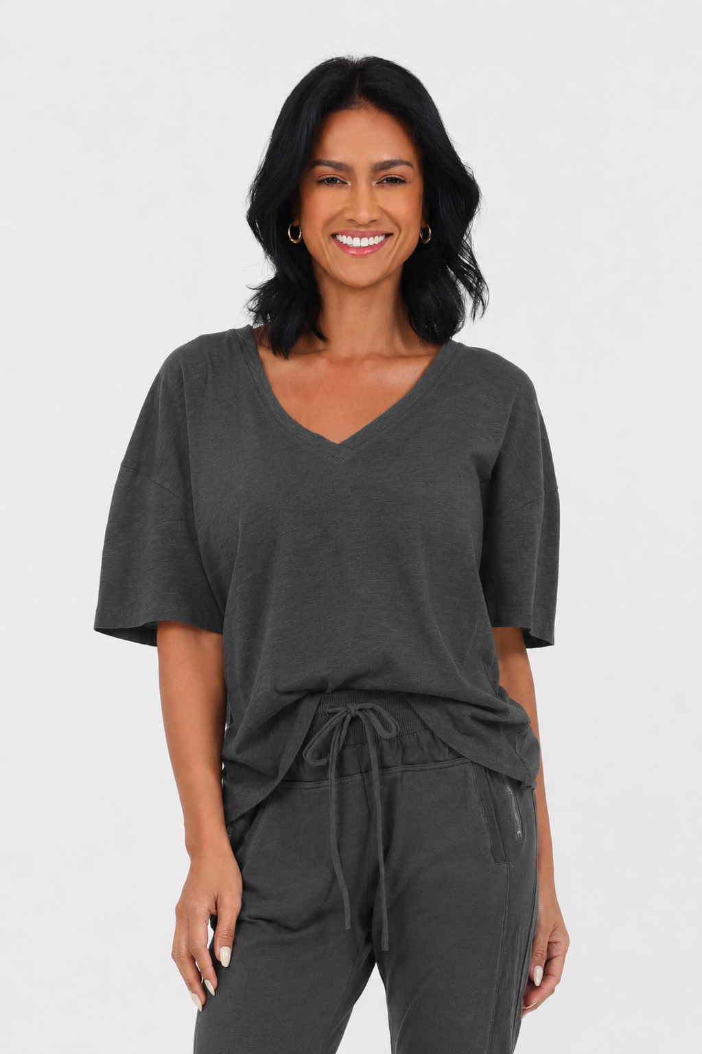 Barnaby Cotton V Neck Tee - Suzy D London
