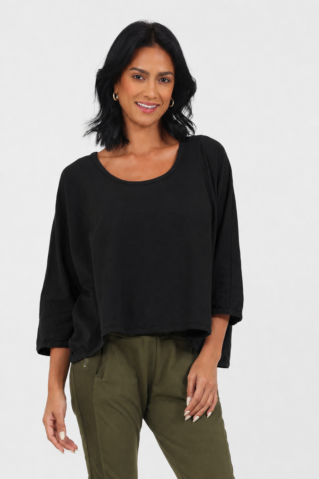 Kafi Jersey Oversize Kimono Sleeve Top - Suzy D London