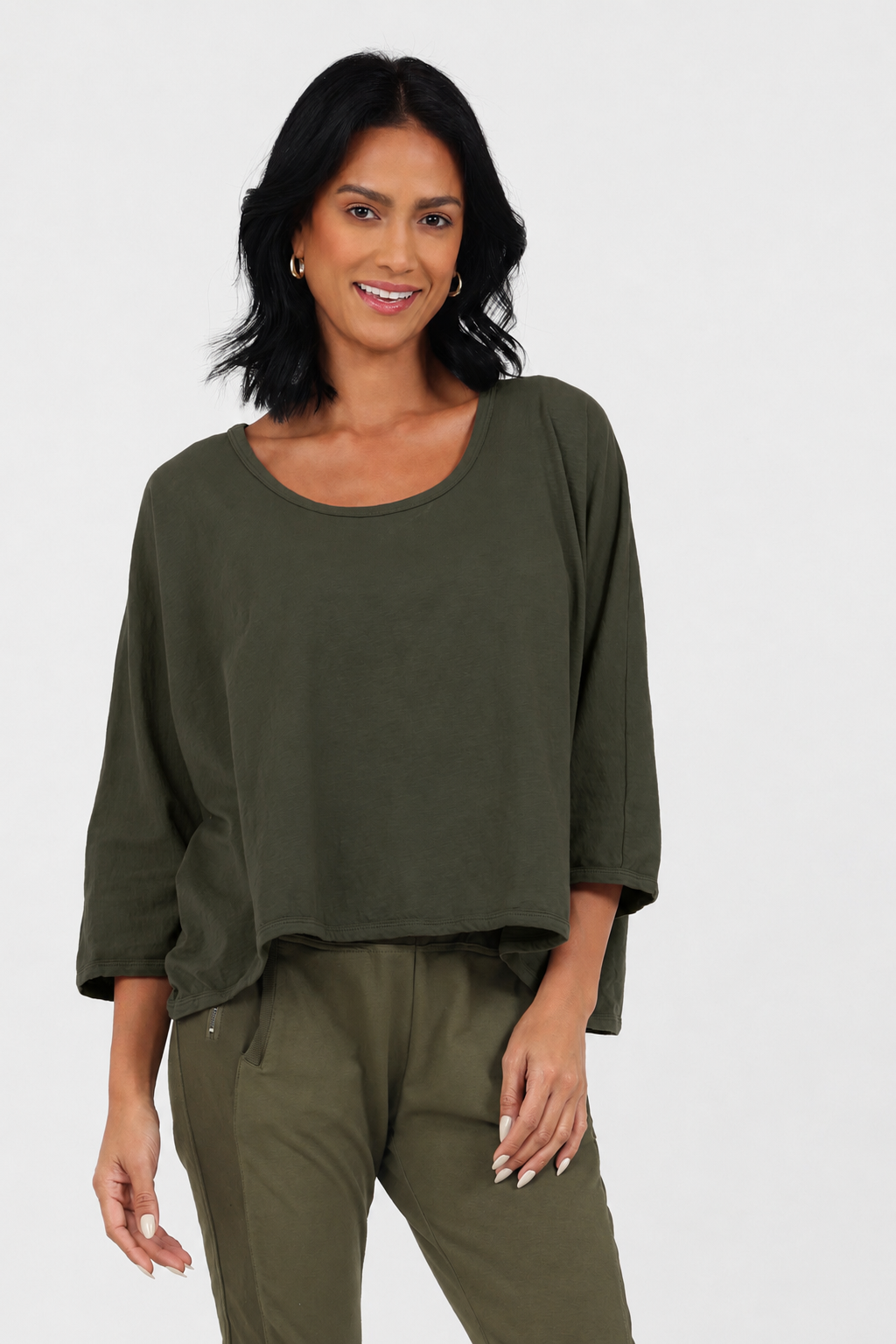 Kafi Jersey Oversize Kimono Sleeve Top - Suzy D London