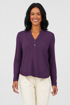 Kelsey 2 Button V Neck Top - Suzy D London