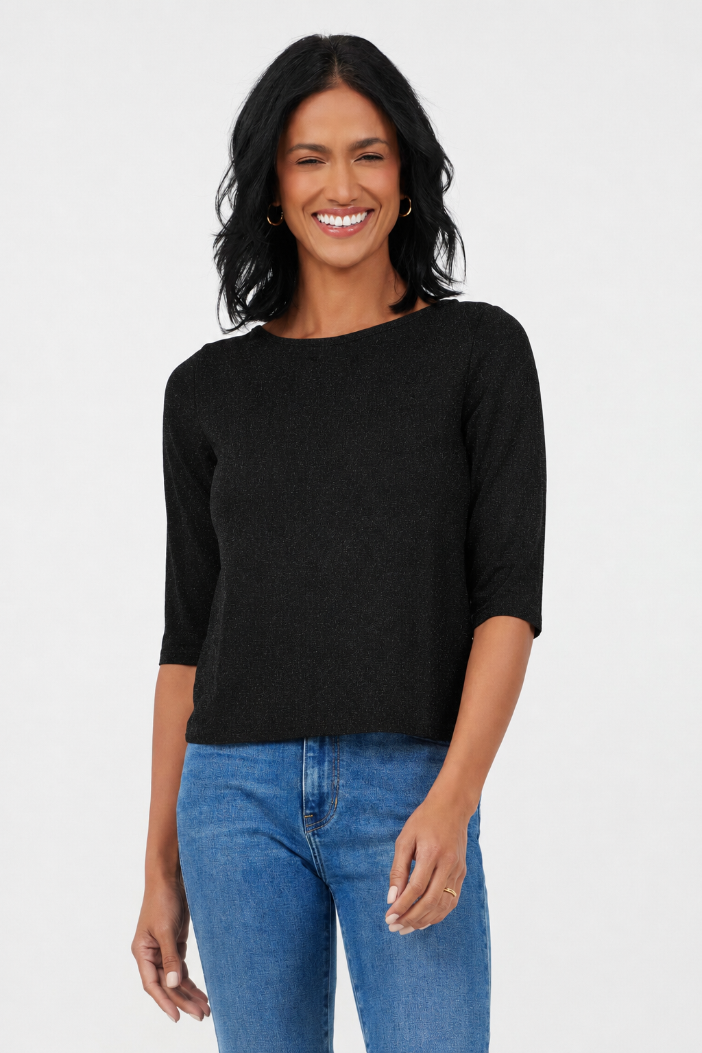 Jenesis Lurex Slash Neck Top - Suzy D London