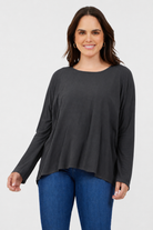 Kenza Jersey Sleeve Hi Lo Top - Suzy D London