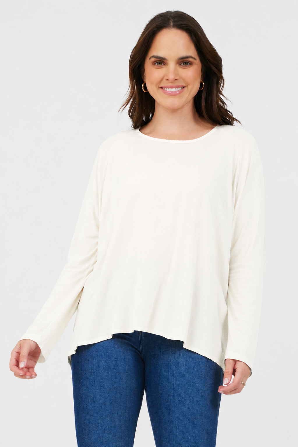 Kenza Jersey Sleeve Hi Lo Top - Suzy D London