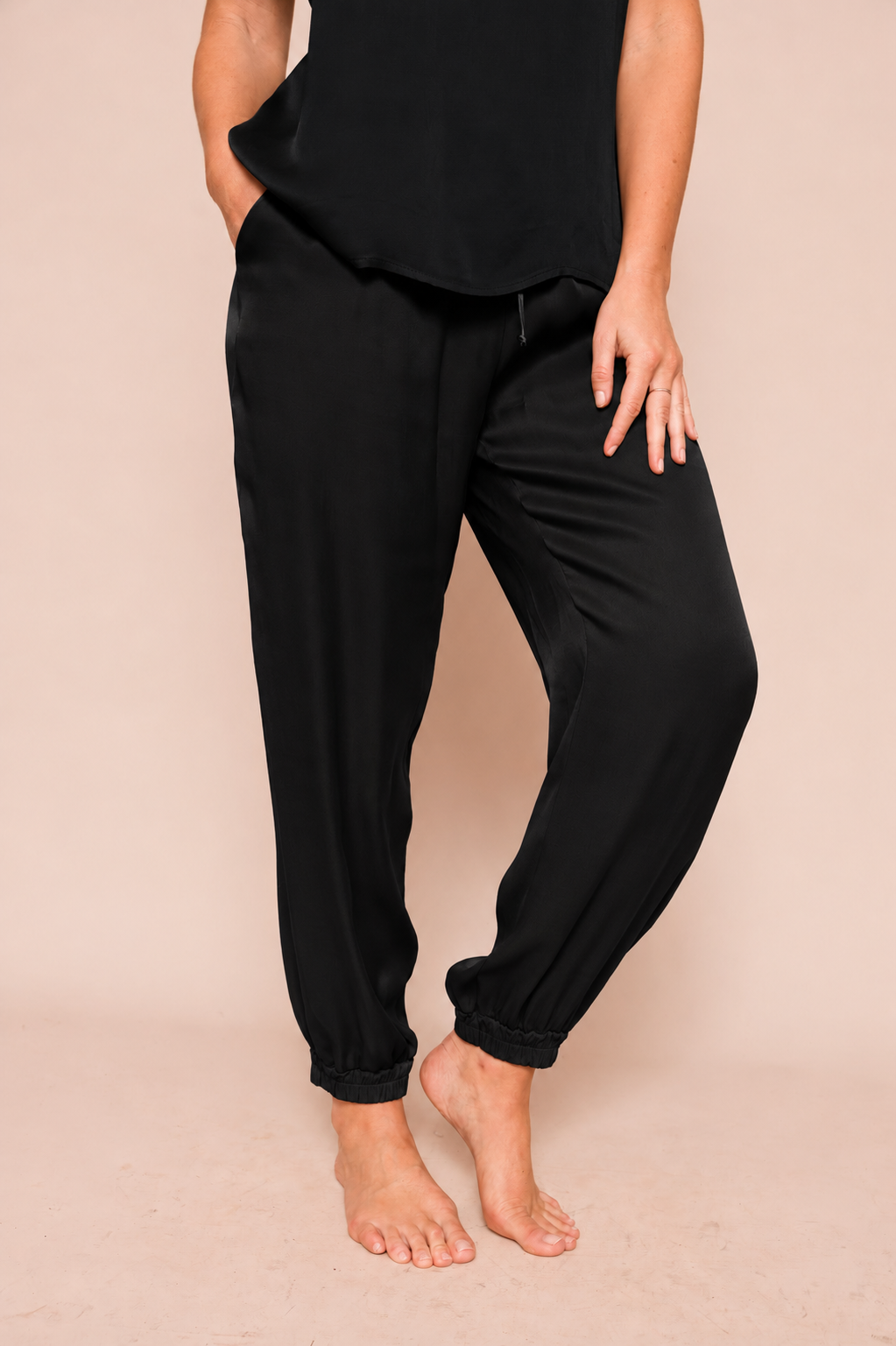 Rhonda Satin Cuffed Pants - Suzy D London