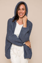 oversize chunky knit cardigan with hood