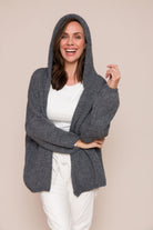 oversize chunky knit cardigan with hood