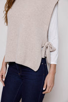 side tie ribbed sweater vest