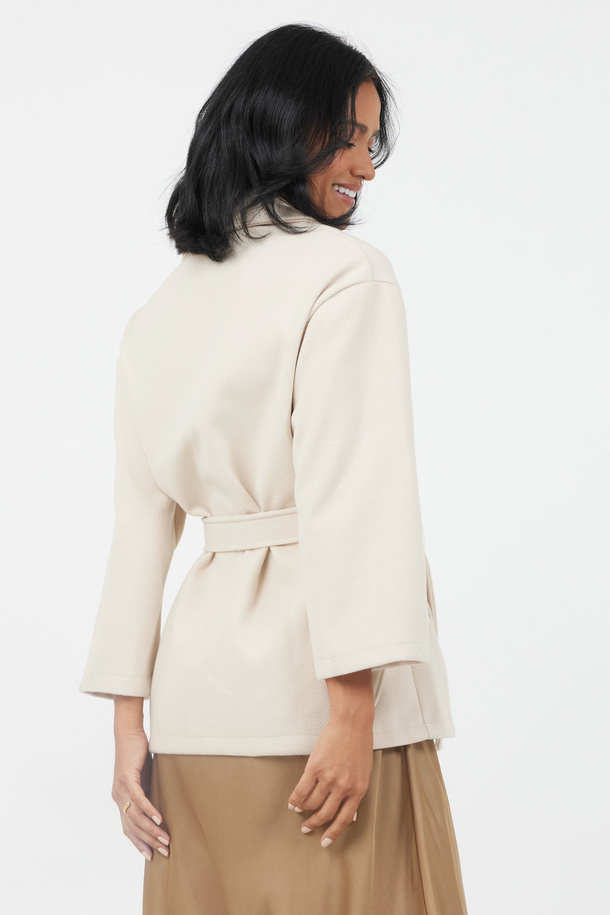 Short belted jacket online