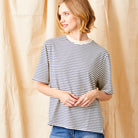 Gardenia Oversize Stripe Jersey Tee - Suzy D London