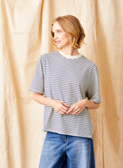 Gardenia Oversize Stripe Jersey Tee - Suzy D London