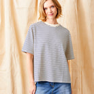 Gardenia Oversize Stripe Jersey Tee - Suzy D London
