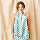 Gemima Print Halter Neck Crepe Cami - Suzy D London