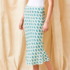 Gene Print Bias Cut Crepe Skirt - Suzy D London