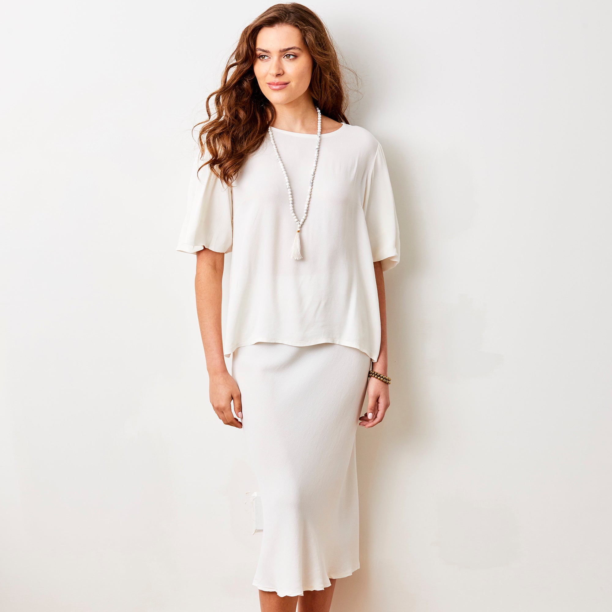 Gene Bias Cut Crepe Skirt - Suzy D London