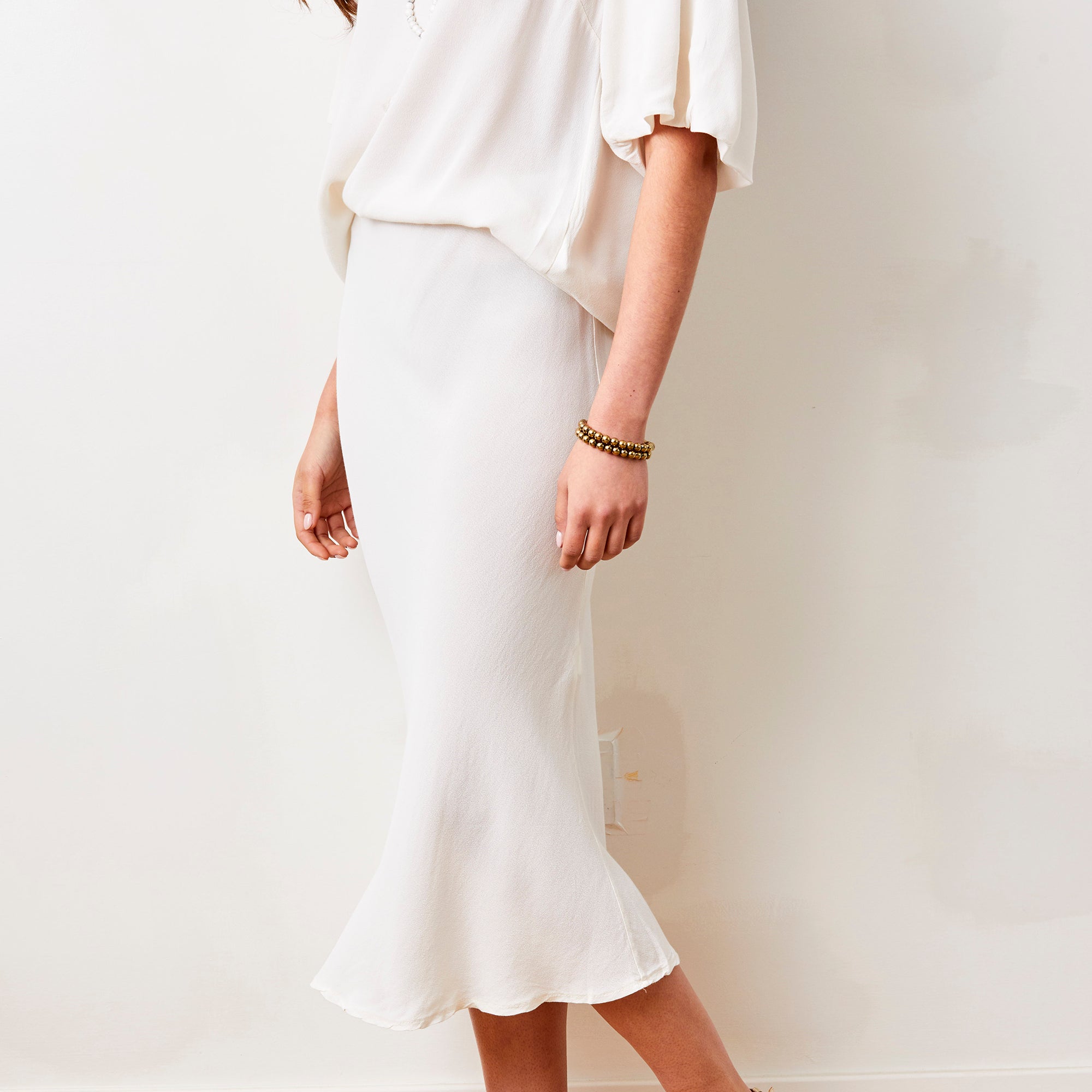 Gene Bias Cut Crepe Skirt - Suzy D London