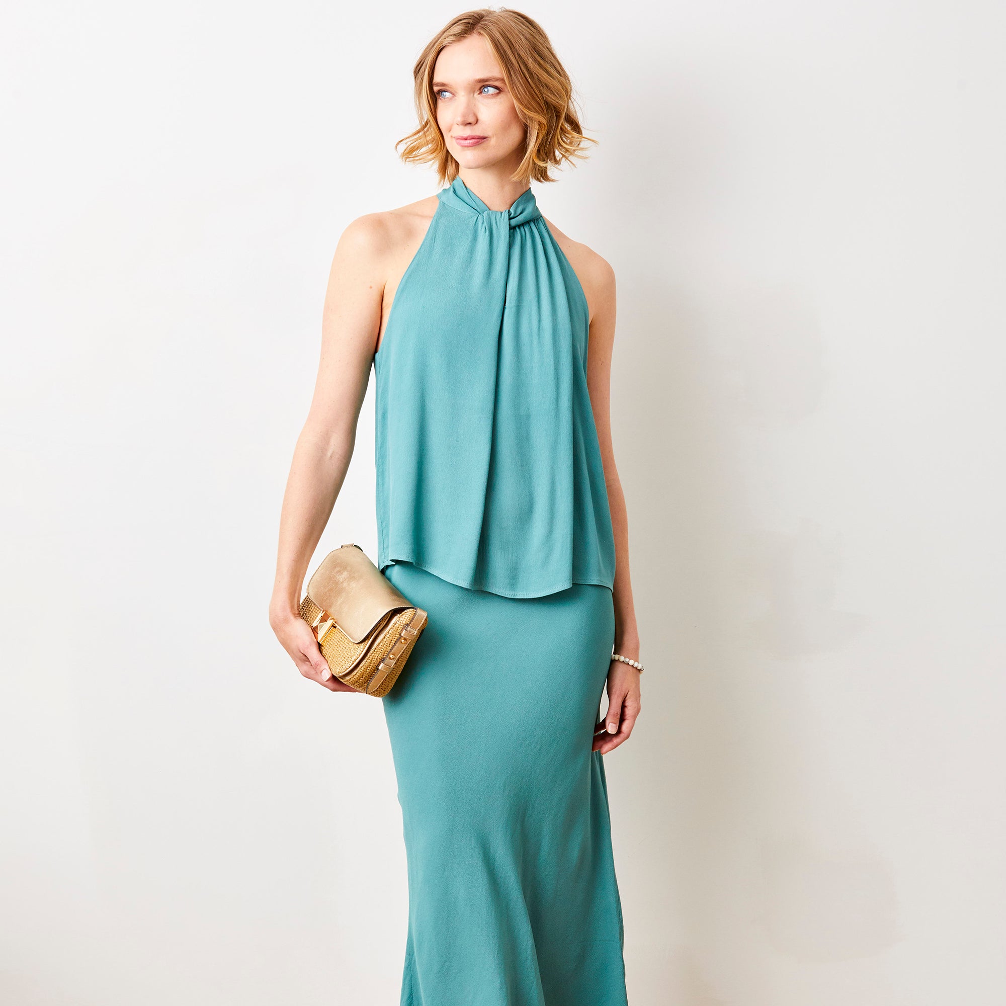 Gene Bias Cut Crepe Skirt - Suzy D London