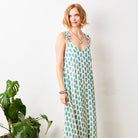 Geranium Print Crepe Maxi Dress With Frill Straps - Suzy D London