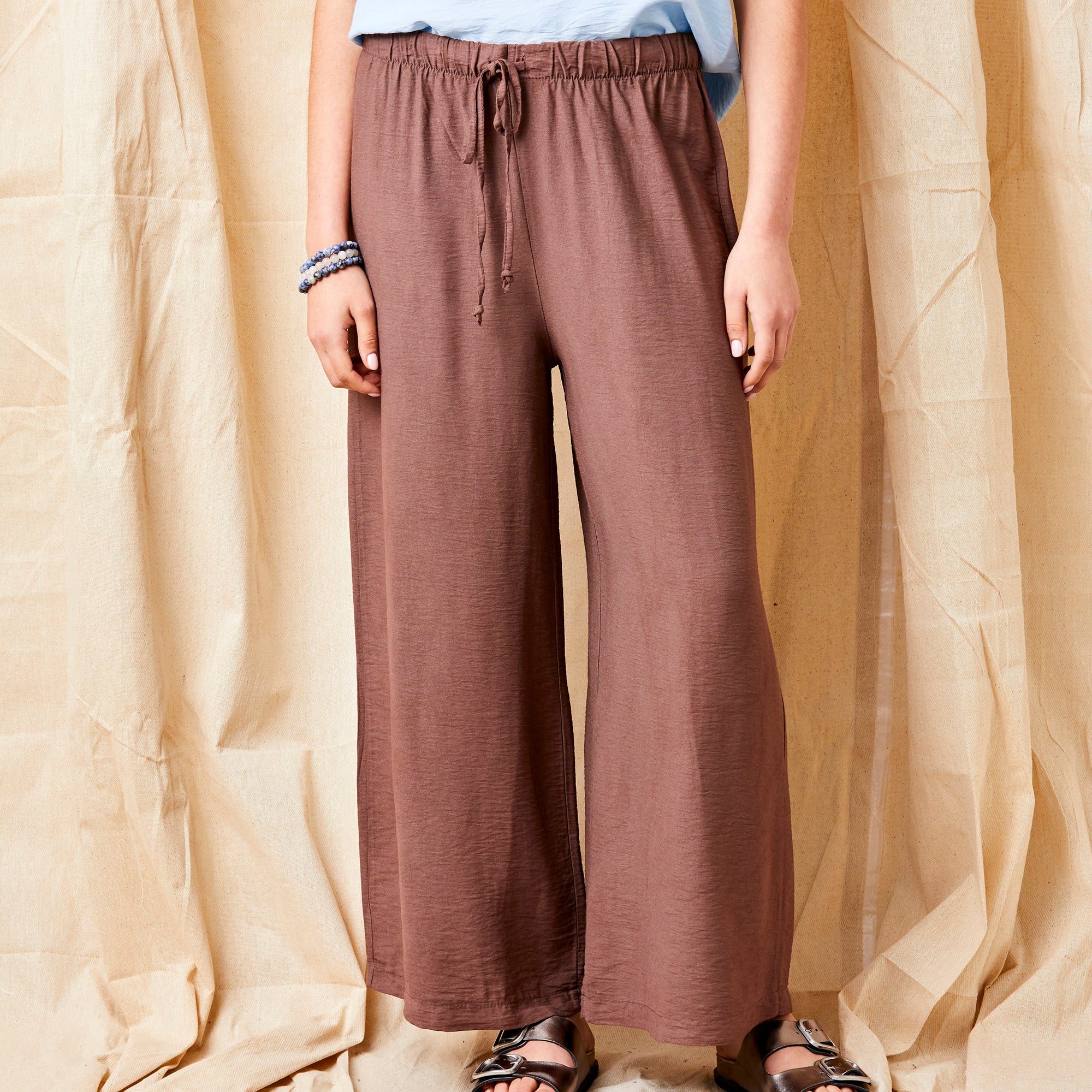 Janice Wide Leg Textured Trousers - Suzy D London