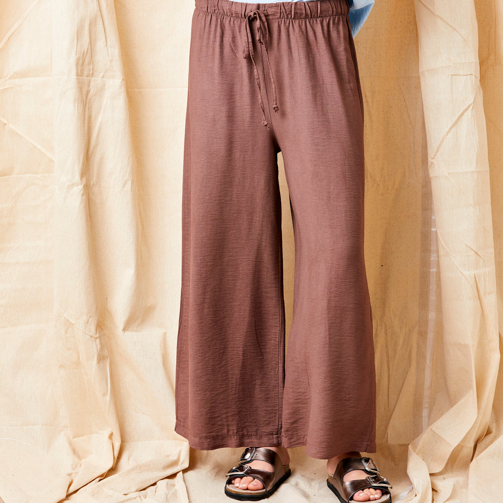 Janice Wide Leg Textured Trousers - Suzy D London