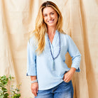 Jayla Textured Top With Button Front - Suzy D London