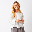 Lago Hi Lo Linen Shirt With Wide Sleeves - Suzy D London