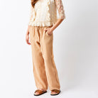 Lauren Linen Drawstring Palazzo Pants - Suzy D London