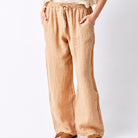 Lauren Linen Drawstring Palazzo Pants - Suzy D London