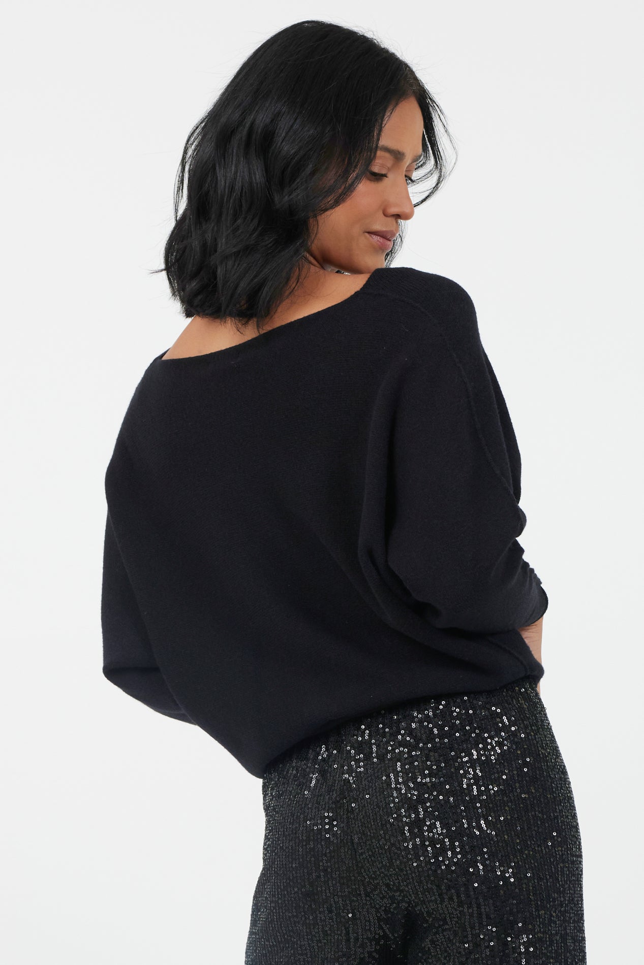 Black batwing sweater hotsell