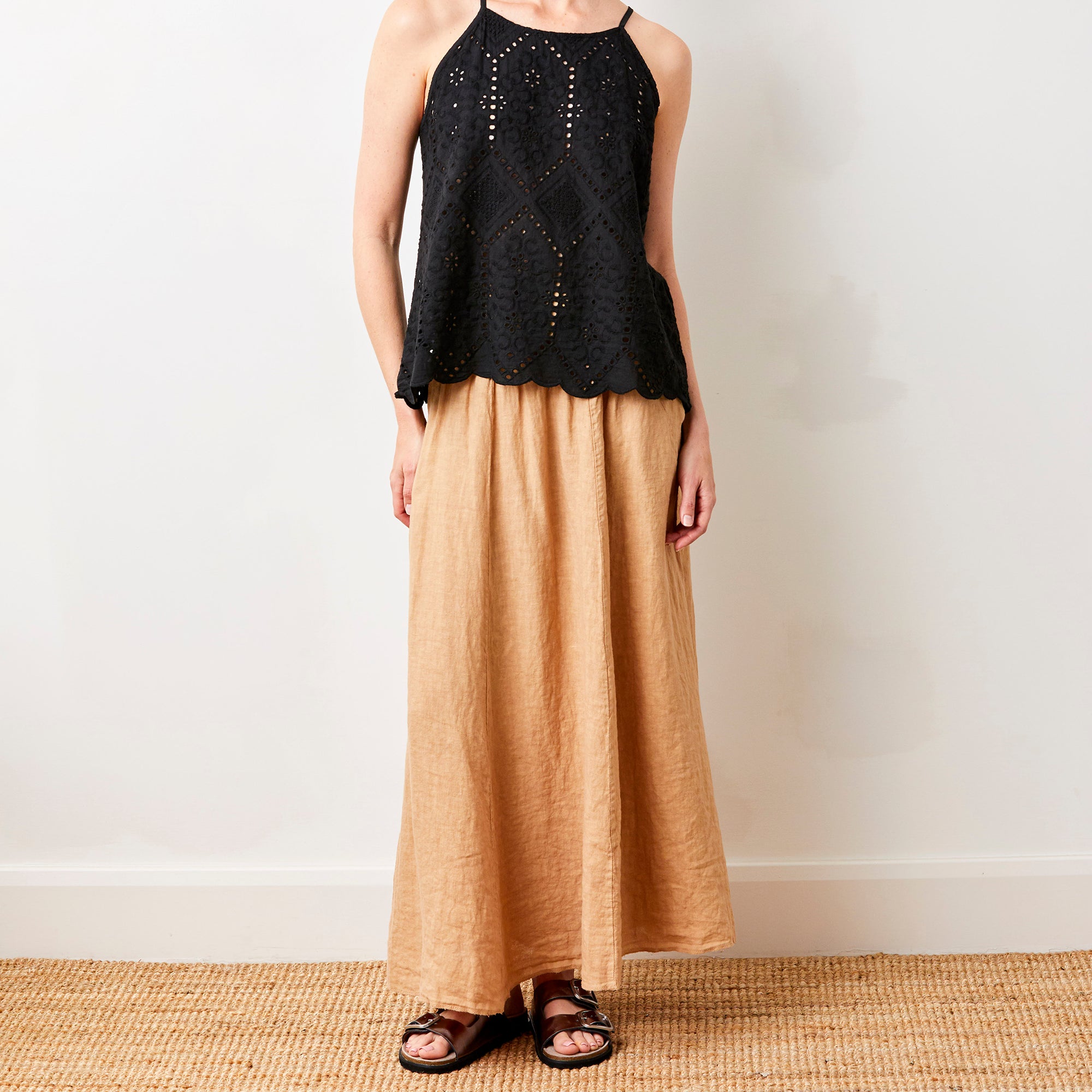 Lili Linen Skirt With Side Pockets - Suzy D London