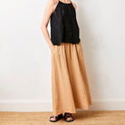 Lili Linen Skirt With Side Pockets - Suzy D London