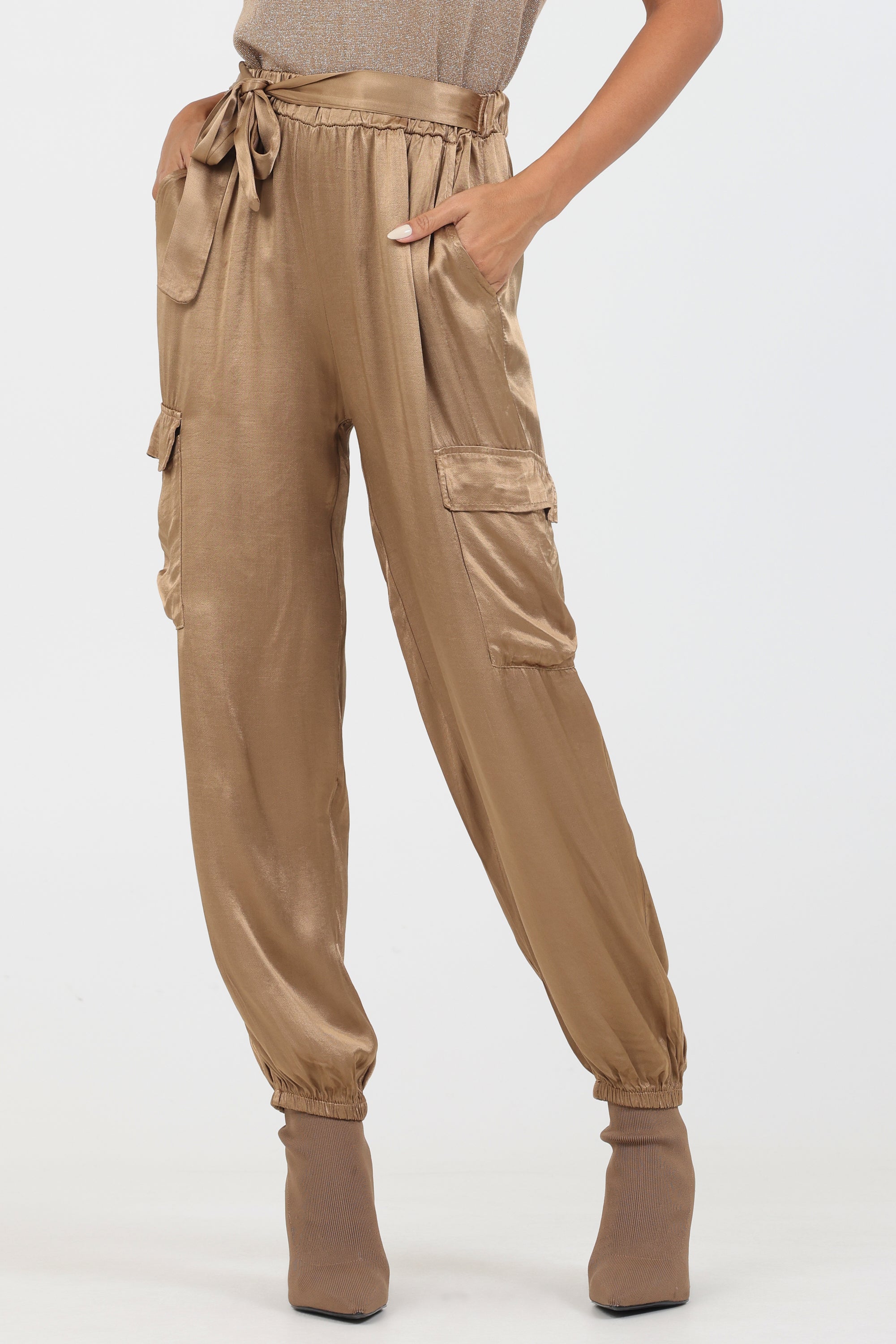Mariah Satin Combat Pants - Suzy D London