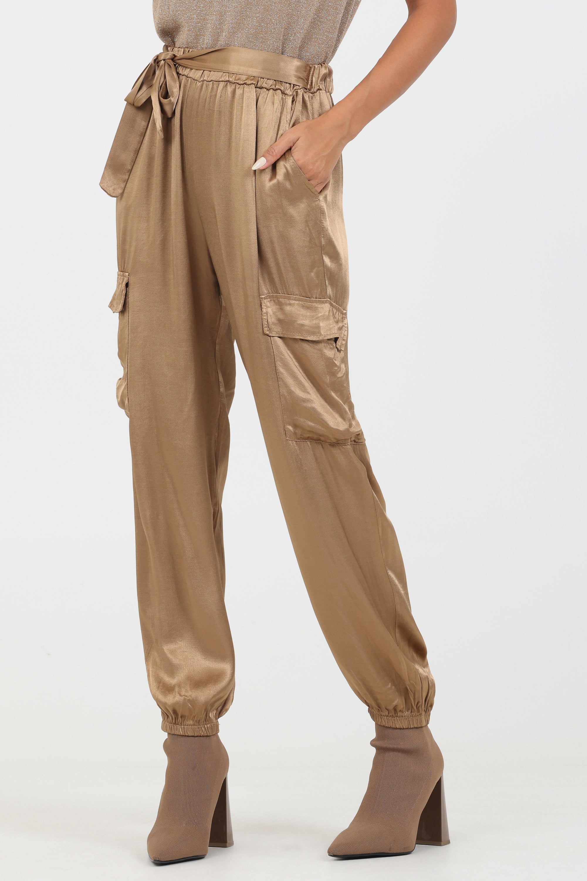 Mariah Satin Combat Pants - Suzy D London
