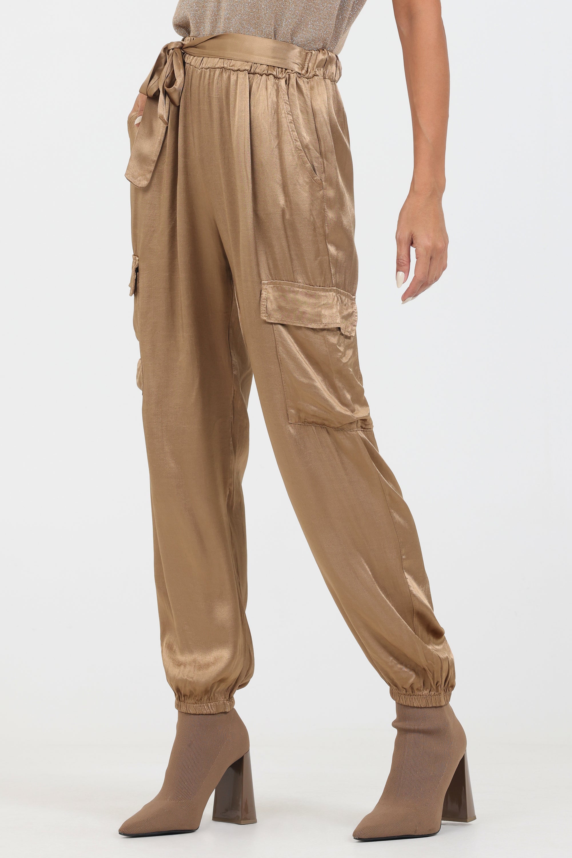 Mariah Satin Combat Pants - Suzy D London