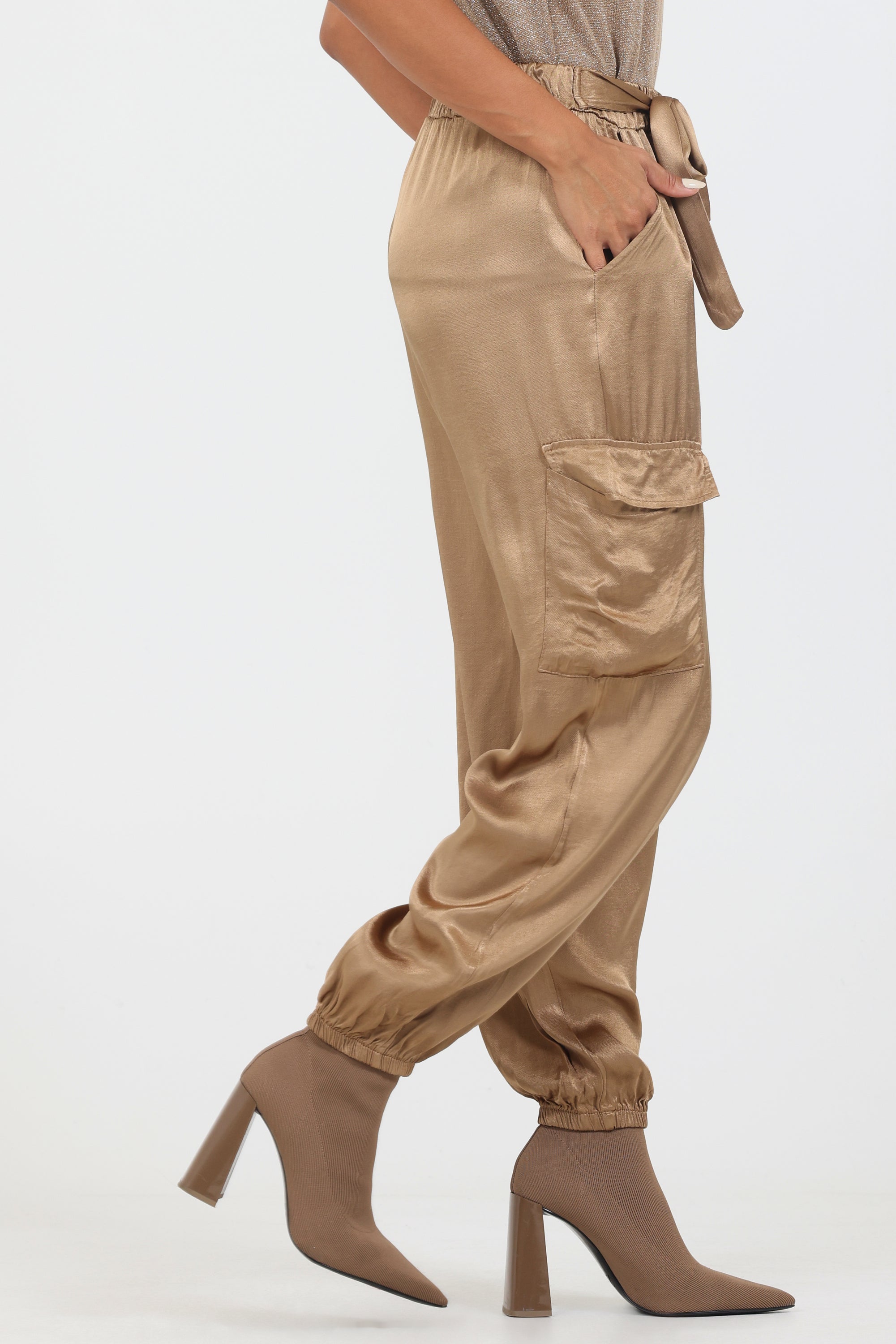 Mariah Satin Combat Pants - Suzy D London