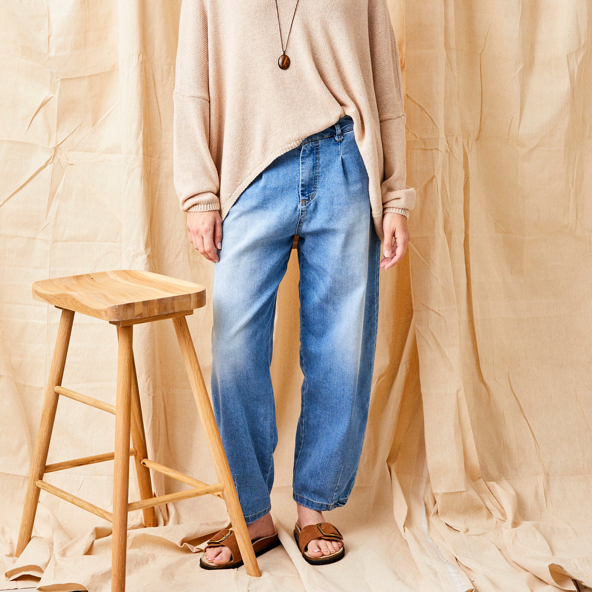 May Stretch Denim Barrel Cut Jeans - Suzy D London