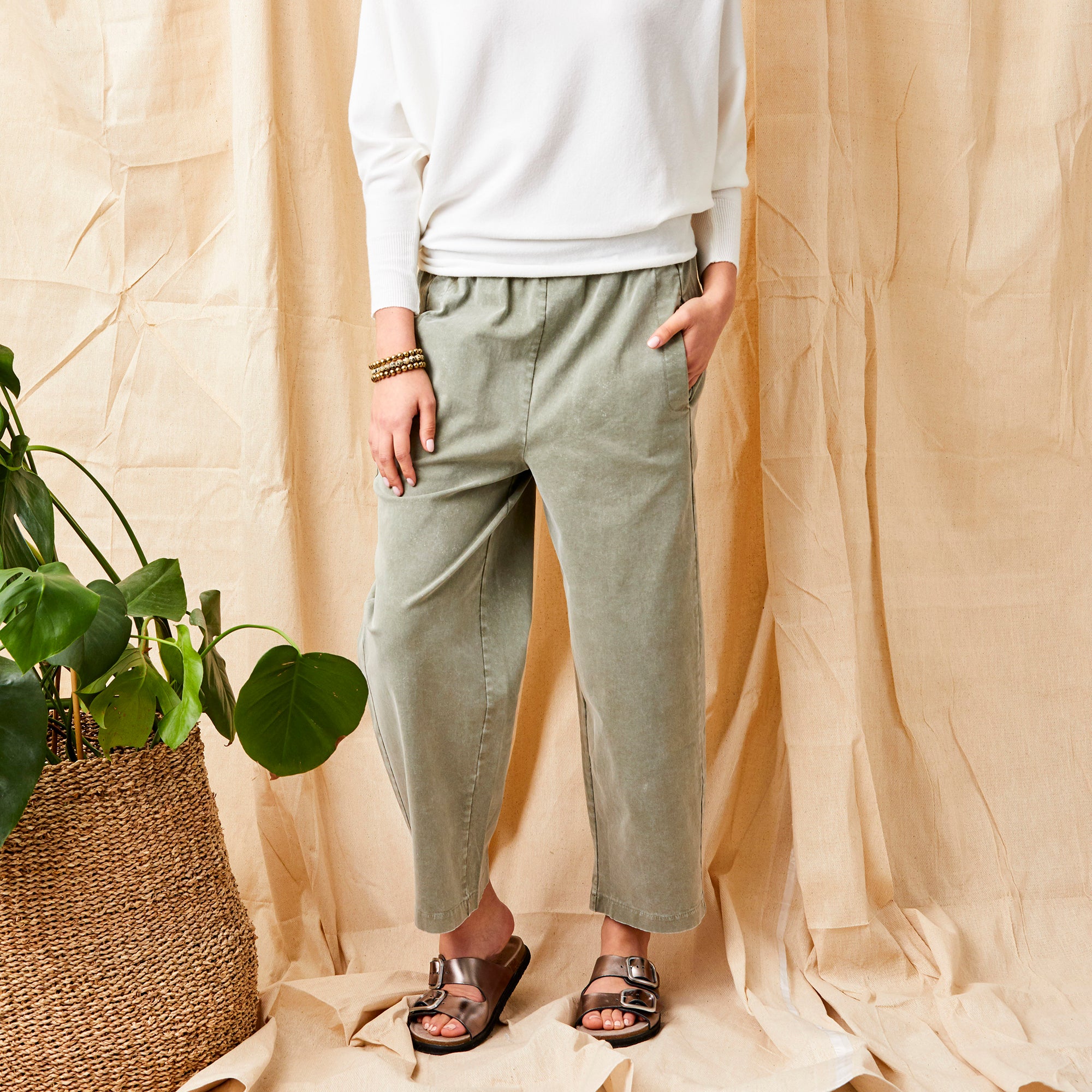 Orly Heavy Cotton Vintage Wash Baggy Pants - Suzy D London