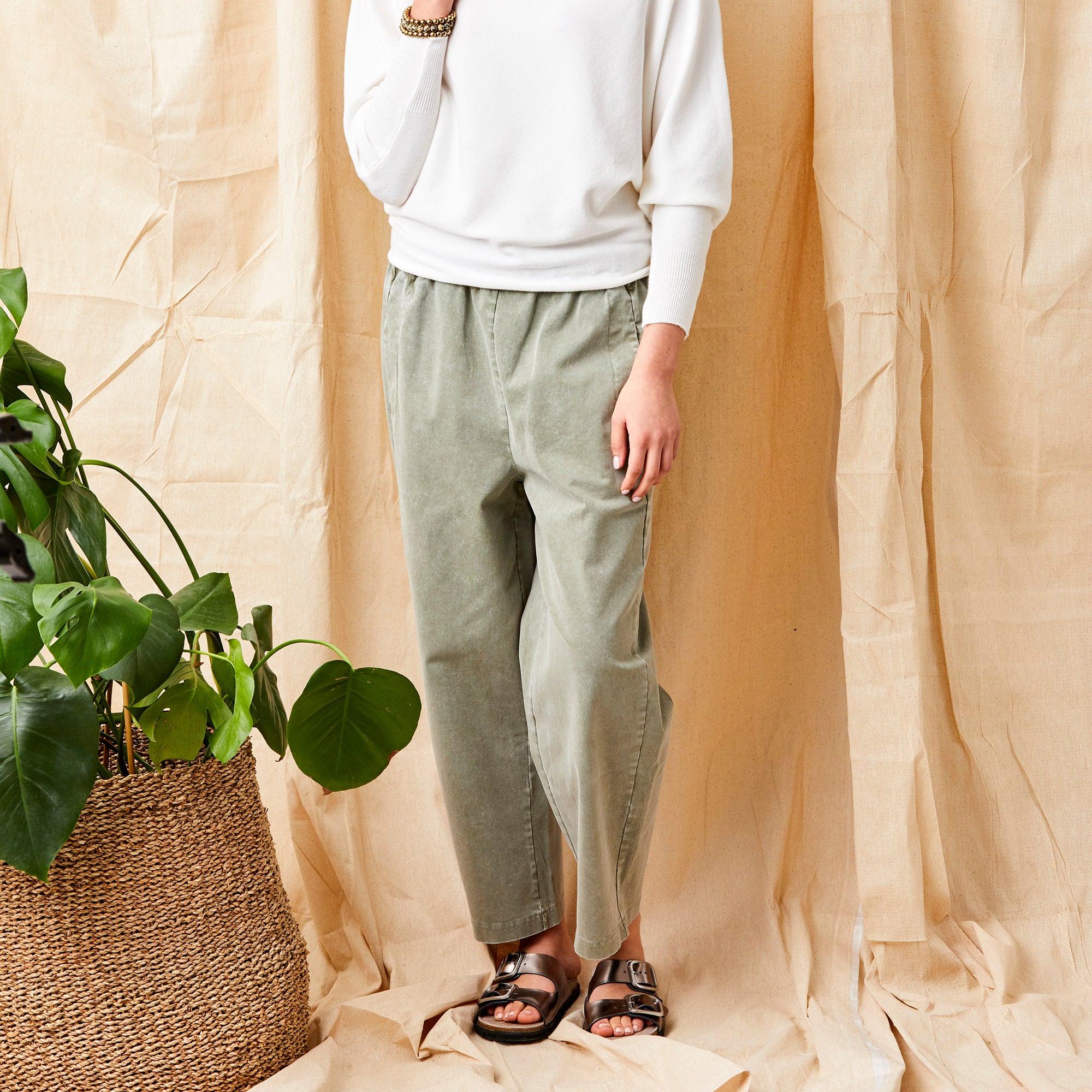 Orly Heavy Cotton Vintage Wash Baggy Pants - Suzy D London